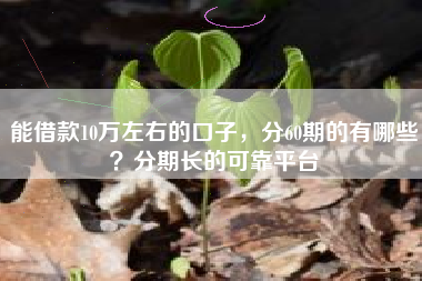 能借款10万左右的口子，分60期的有哪些？分期长的可靠平台