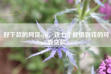 好下款的网贷app，这七个能借到钱的可靠贷款
