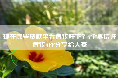 现在哪些贷款平台借钱好下？5个靠谱好借钱APP分享给大家