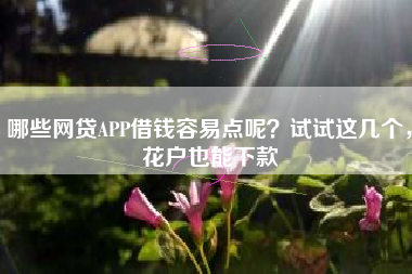 哪些网贷APP借钱容易点呢？试试这几个，花户也能下款