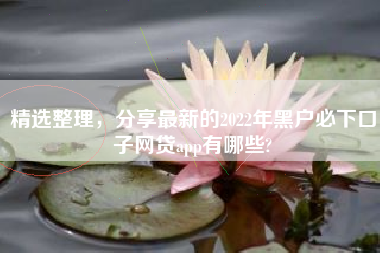 精选整理，分享最新的2022年黑户必下口子网贷app有哪些?