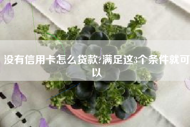 没有信用卡怎么贷款?满足这3个条件就可以