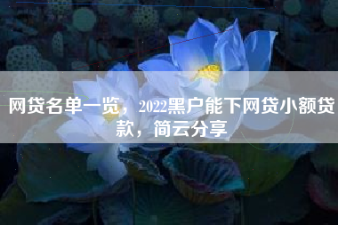 网贷名单一览，2022黑户能下网贷小额贷款，简云分享