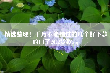 精选整理！千万不能错过的几个好下款的口子2022贷款app