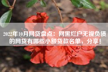2022年10月网贷盘点：网黑烂户无视负债的网贷有哪些小额贷款名单，分享！