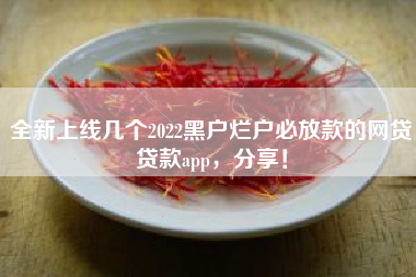 全新上线几个2022黑户烂户必放款的网贷贷款app，分享！