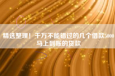 精选整理！千万不能错过的几个借款5000马上到账的贷款