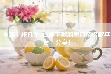 全新上线几个2022能下款的黑口子借款平台，分享！