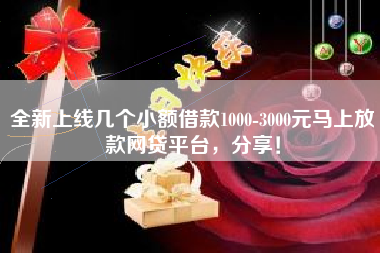 全新上线几个小额借款1000-3000元马上放款网贷平台，分享！