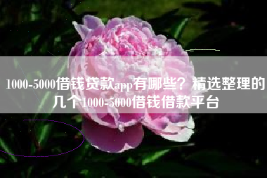1000-5000借钱贷款app有哪些？精选整理的几个1000-5000借钱借款平台