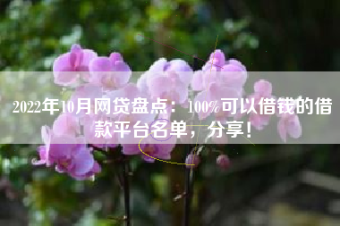 2022年10月网贷盘点：100%可以借钱的借款平台名单，分享！