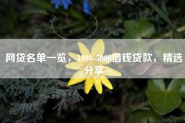 网贷名单一览，1000-5000借钱贷款，精选分享