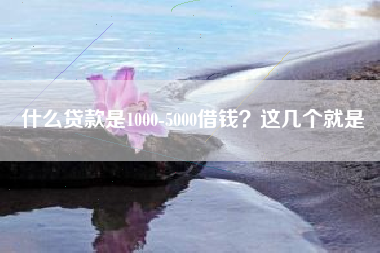 什么贷款是1000-5000借钱？这几个就是