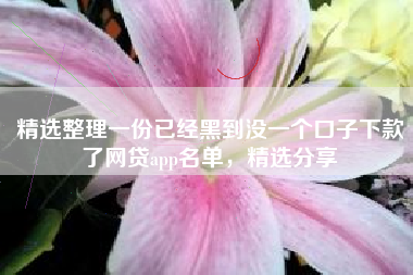 精选整理一份已经黑到没一个口子下款了网贷app名单，精选分享