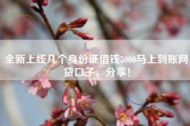 全新上线几个身份证借钱5000马上到账网贷口子，分享！