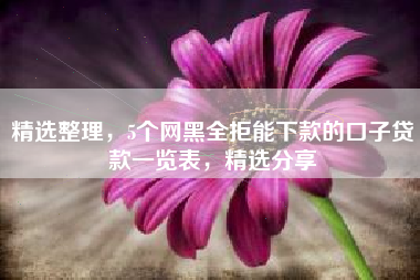 精选整理，5个网黑全拒能下款的口子贷款一览表，精选分享