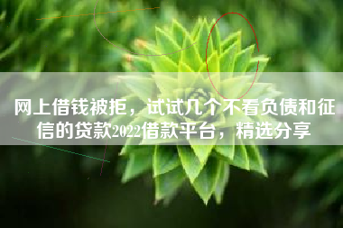 网上借钱被拒，试试几个不看负债和征信的贷款2022借款平台，精选分享