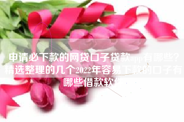 申请必下款的网贷口子贷款app有哪些？精选整理的几个2022年容易下款的口子有哪些借款软件