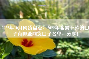 2022年10月网贷盘点：2022年容易下款的口子有哪些网贷口子名单，分享！