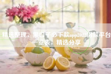 精选整理，黑口子必下款app2022借款平台一览表，精选分享