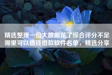 精选整理一份大数据花了综合评分不足哪里可以借钱借款软件名单，精选分享