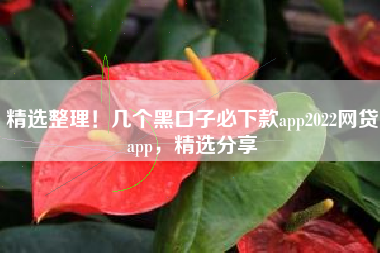 精选整理！几个黑口子必下款app2022网贷app，精选分享