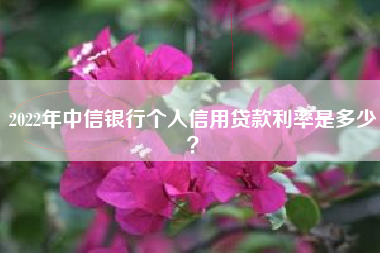 2022年中信银行个人信用贷款利率是多少？