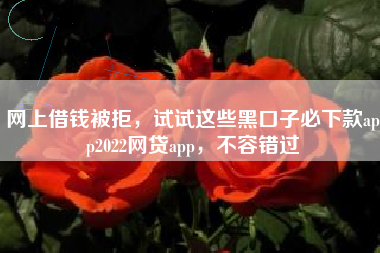 网上借钱被拒，试试这些黑口子必下款app2022网贷app，不容错过