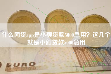 什么网贷app是小额贷款5000急用？这几个就是小额贷款5000急用