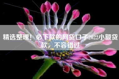 精选整理！必下款的网贷口子2022小额贷款，不容错过