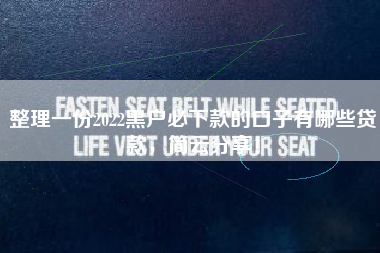 整理一份2022黑户必下款的口子有哪些贷款，简云分享！