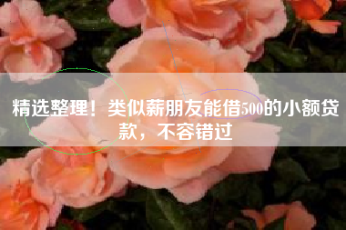 精选整理！类似薪朋友能借500的小额贷款，不容错过