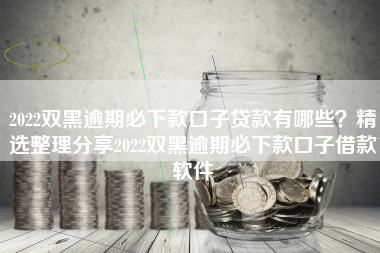 2022双黑逾期必下款口子贷款有哪些？精选整理分享2022双黑逾期必下款口子借款软件