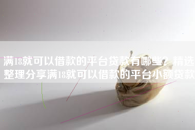 满18就可以借款的平台贷款有哪些？精选整理分享满18就可以借款的平台小额贷款
