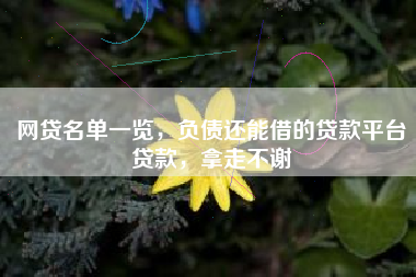 网贷名单一览，负债还能借的贷款平台贷款，拿走不谢