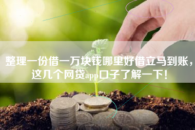 整理一份借一万块钱哪里好借立马到账，这几个网贷app口子了解一下！