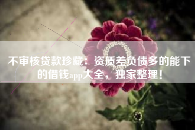 不审核贷款珍藏：资质差负债多的能下的借钱app大全，独家整理！