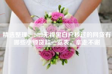精选整理，2022无视黑白户秒过的网贷有哪些小额贷款一览表，拿走不谢