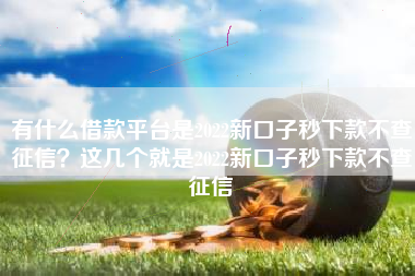 有什么借款平台是2022新口子秒下款不查征信？这几个就是2022新口子秒下款不查征信