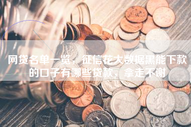 网贷名单一览，征信花大数据黑能下款的口子有哪些贷款，拿走不谢