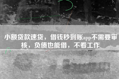 小额贷款速贷，借钱秒到账app不需要审核，负债也能借，不看工作