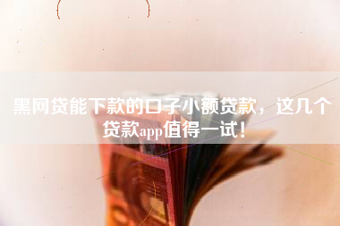 黑网贷能下款的口子小额贷款，这几个贷款app值得一试！