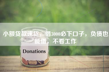 小额贷款速贷，借3000必下口子，负债也能借，不看工作