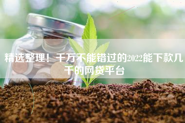 精选整理！千万不能错过的2022能下款几千的网贷平台
