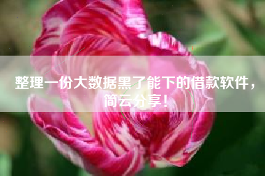 整理一份大数据黑了能下的借款软件，简云分享！