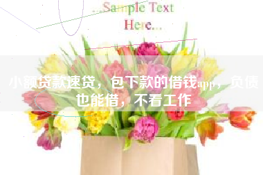 小额贷款速贷，包下款的借钱app，负债也能借，不看工作