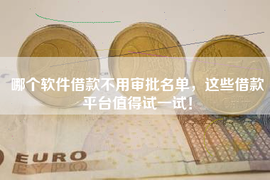 哪个软件借款不用审批名单，这些借款平台值得试一试！