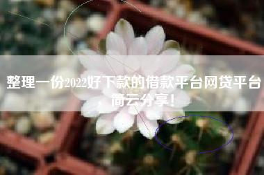 整理一份2022好下款的借款平台网贷平台，简云分享！
