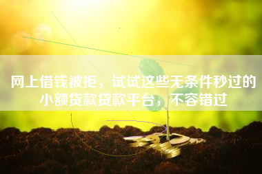 网上借钱被拒，试试这些无条件秒过的小额贷款贷款平台，不容错过