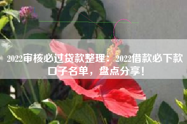 2022审核必过贷款整理：2022借款必下款口子名单，盘点分享！